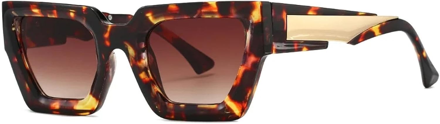 

Классические солнцезащитные очки с градиентным леопардовым принтом для женщин, роскошные винтажные солнцезащитные очки для мужчин, популярные панк-очки с защитой от УФ-излучения UV400 TKKTLLT, Leopard Brown