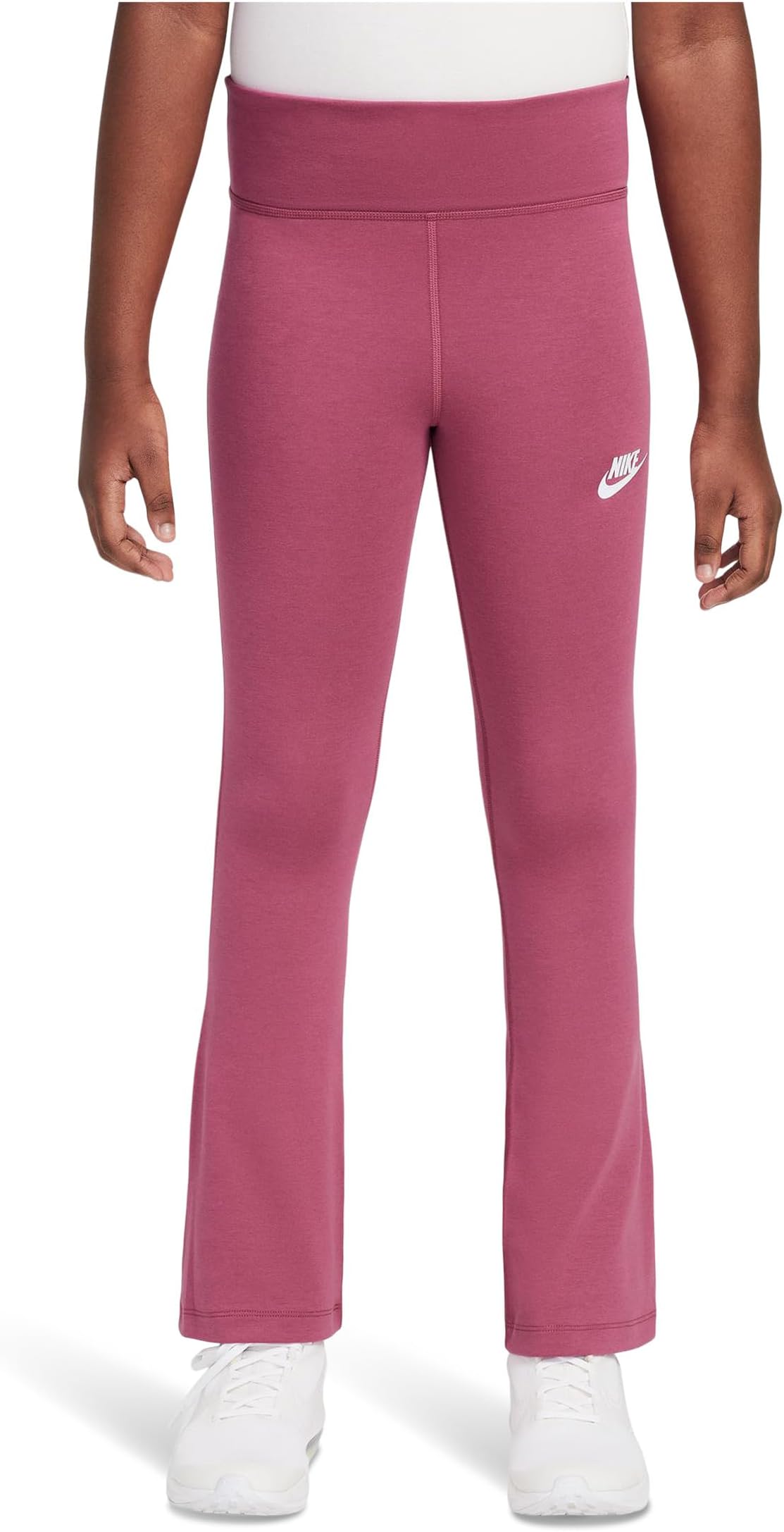 

Брюки Nike Kids Classic High-Waisted Flared Leggings, цвет Sweet Beet/White