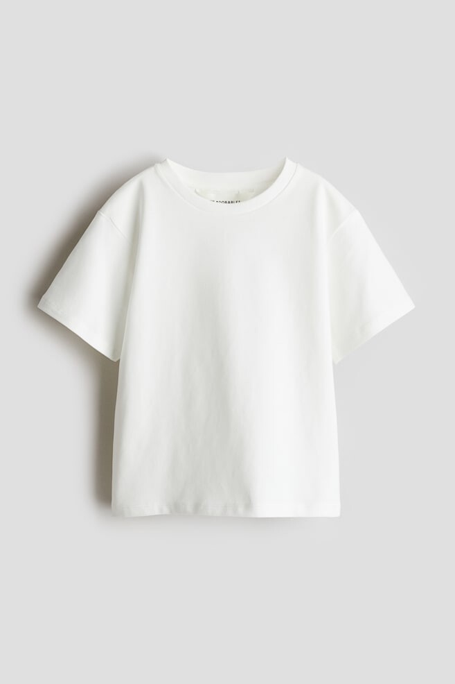 

Футболка свободного кроя из хлопка пима H&M, белый
