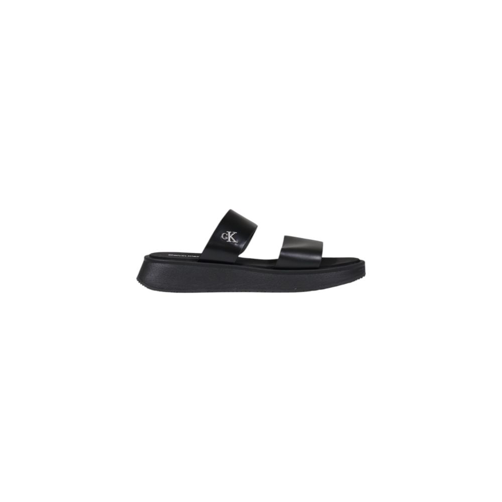 Черные кожаные сандалии Calvin Klein Jeans, черный