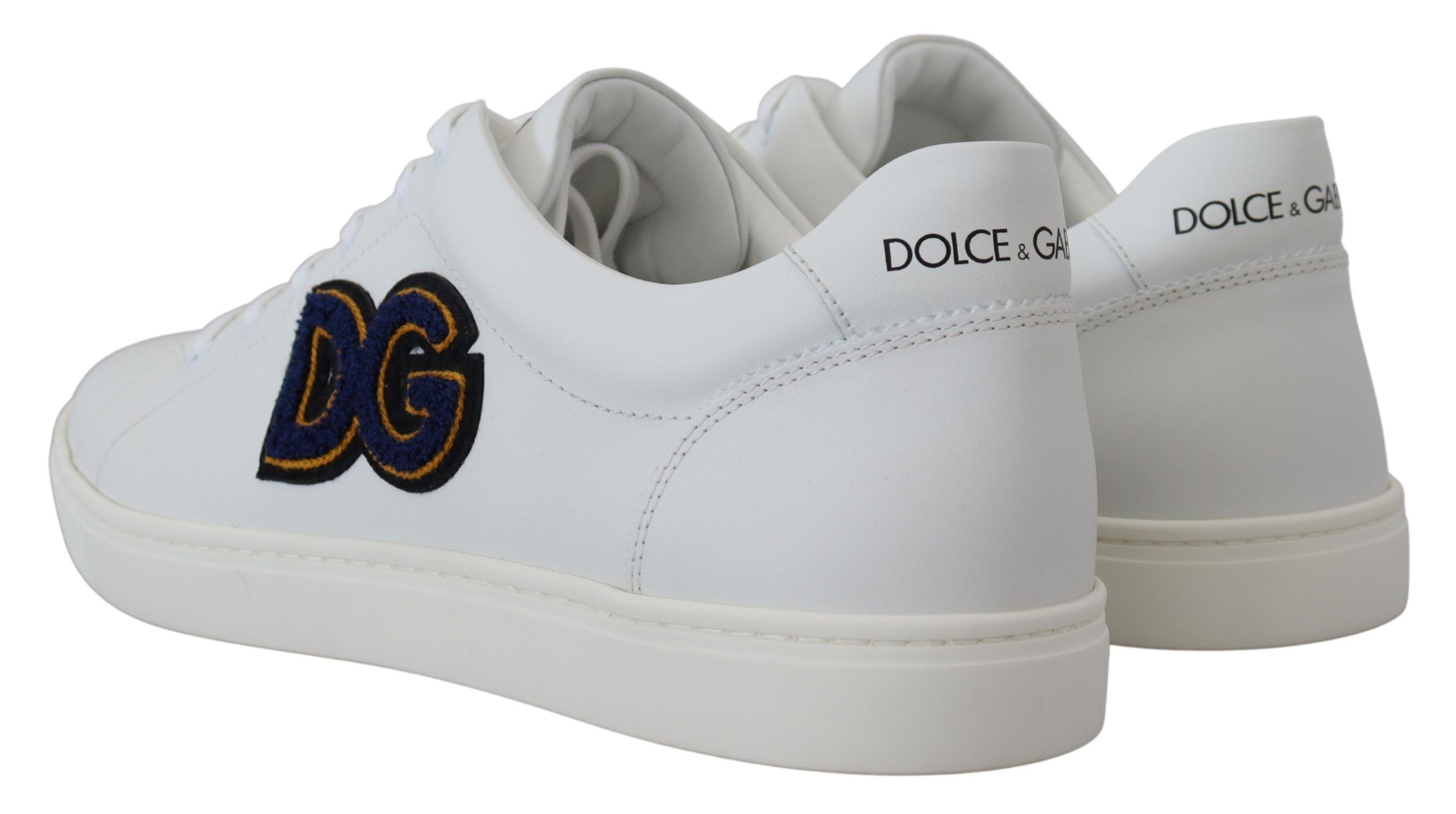 Элегантные белые кожаные мужские кроссовки Dolce & Gabbana — фото 3
