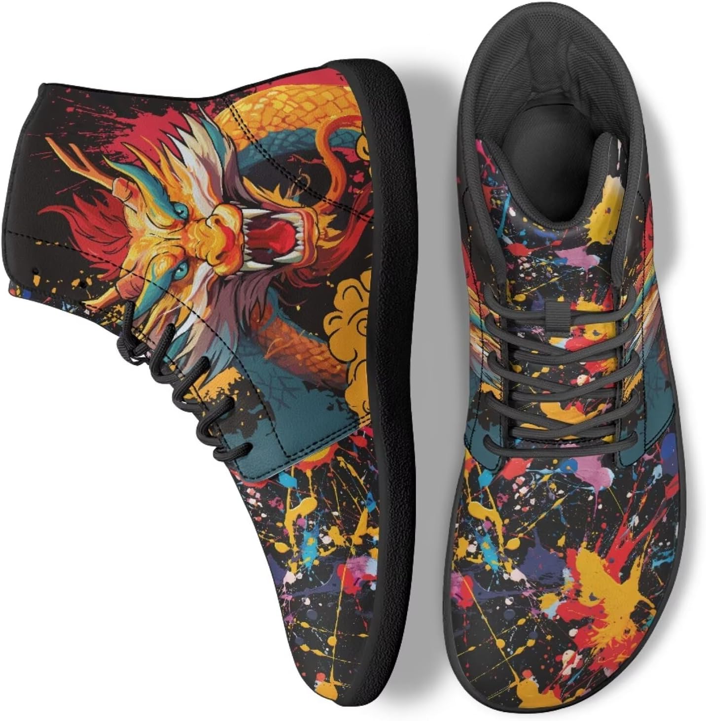 

Унисекс кроссовки на высокой подошве для ходьбы из искусственной кожи, беговые кроссовки для путешествий, офиса и работы для женщин и мужчин Ecaestolph, черный