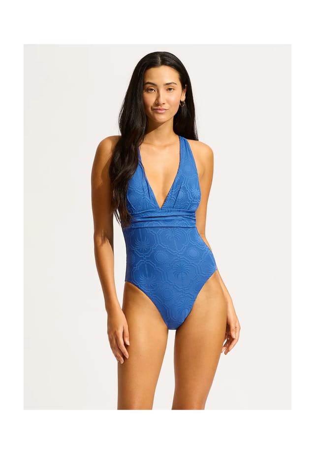 

Купальник Oasis с перекрещенными бретелями Seafolly, цвет ultramarine