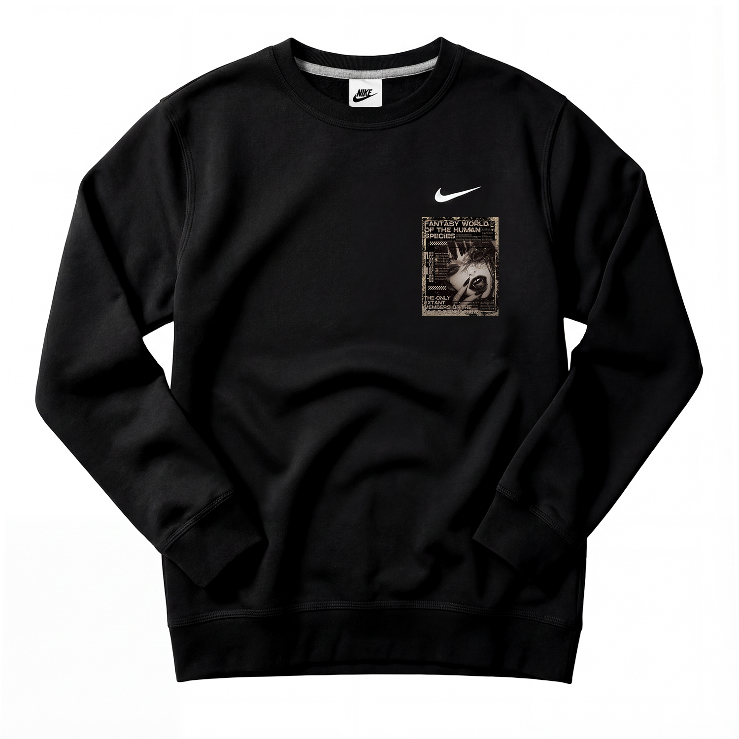 

Nike Толстовка унисекс, черные, с круглым вырезом, средней толщины, стандартного размера