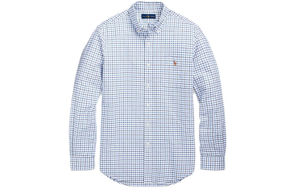 

Хлопковая рубашка Polo Ralph Lauren, синяя