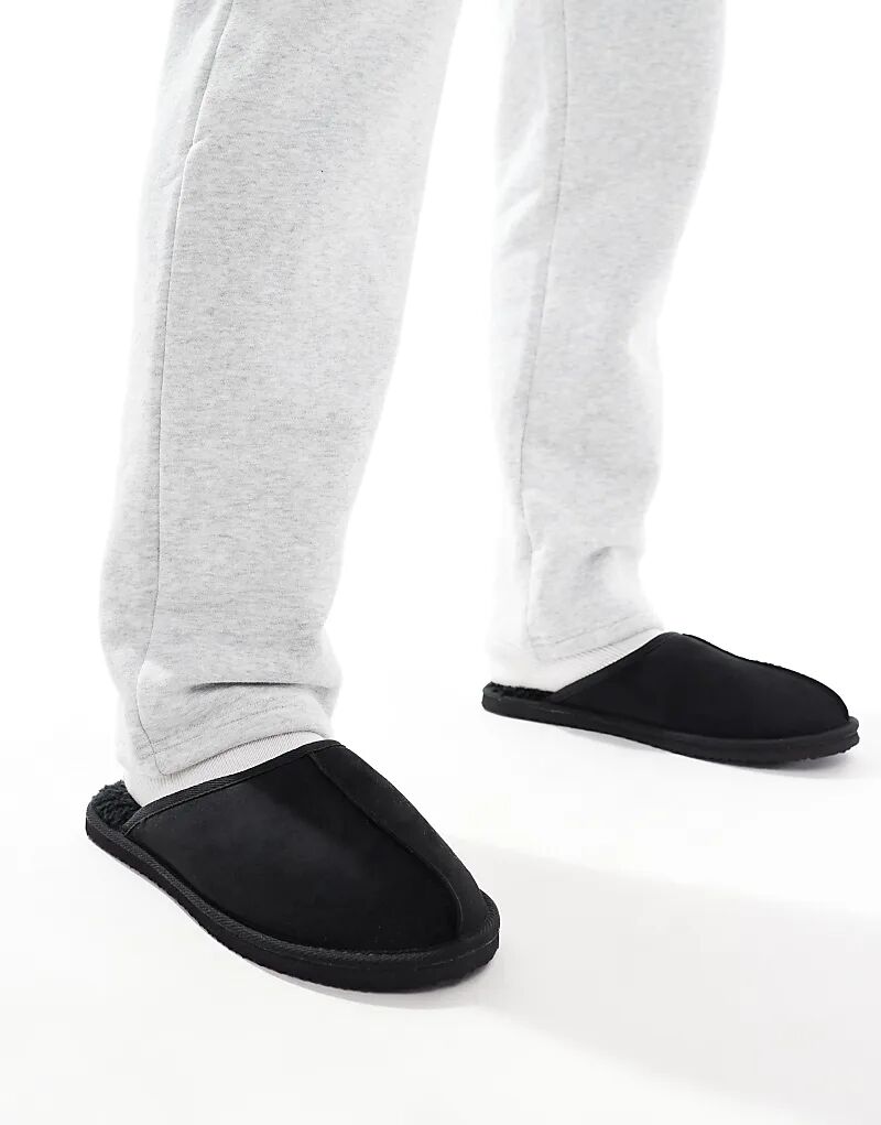 

Туфли-слипоны из искусственной замши черного цвета Jack & Jones