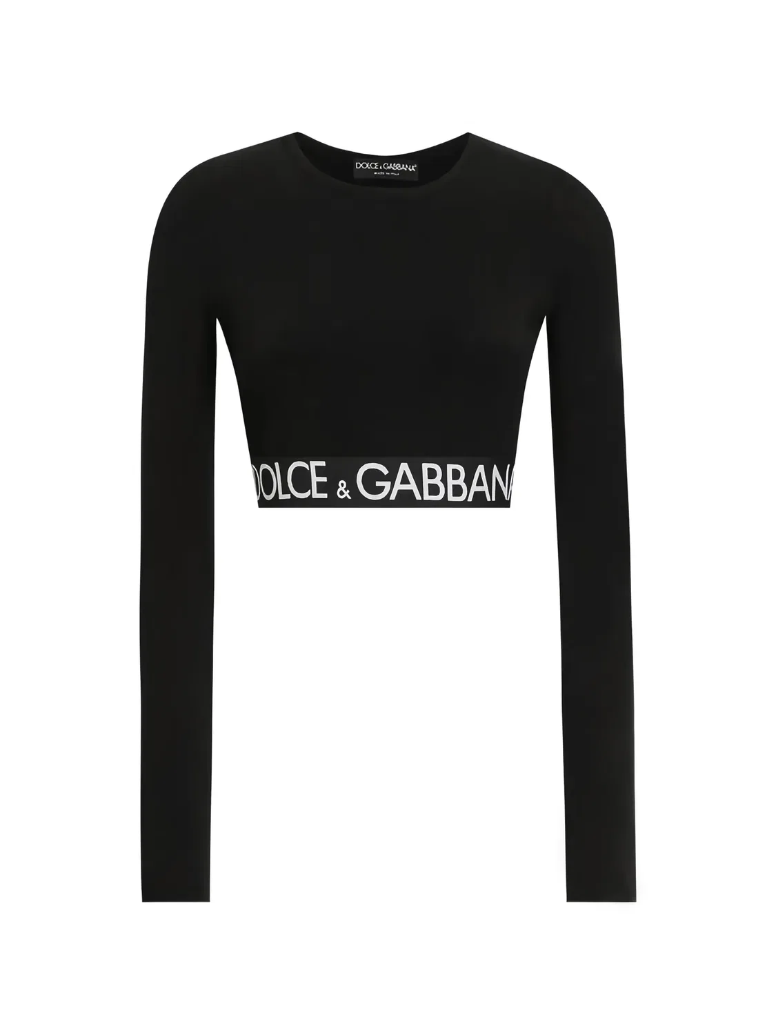 Укороченный топ с длинными рукавами Dolce & Gabbana, черный