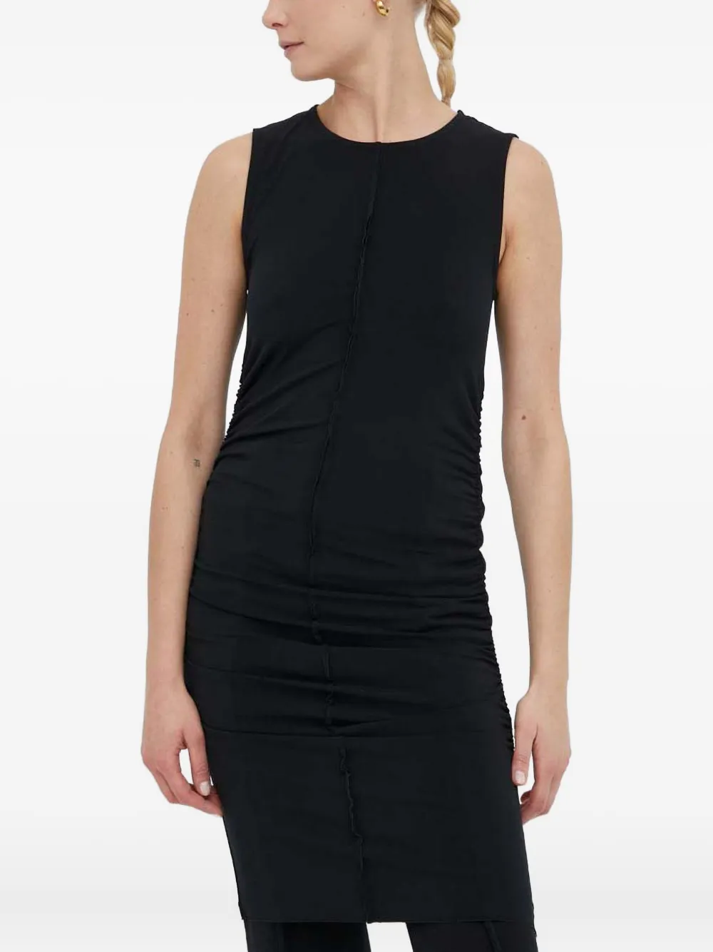 

Приталенное мини-платье без рукавов с драпировкой Day Birger Et Mikkelsen, черный