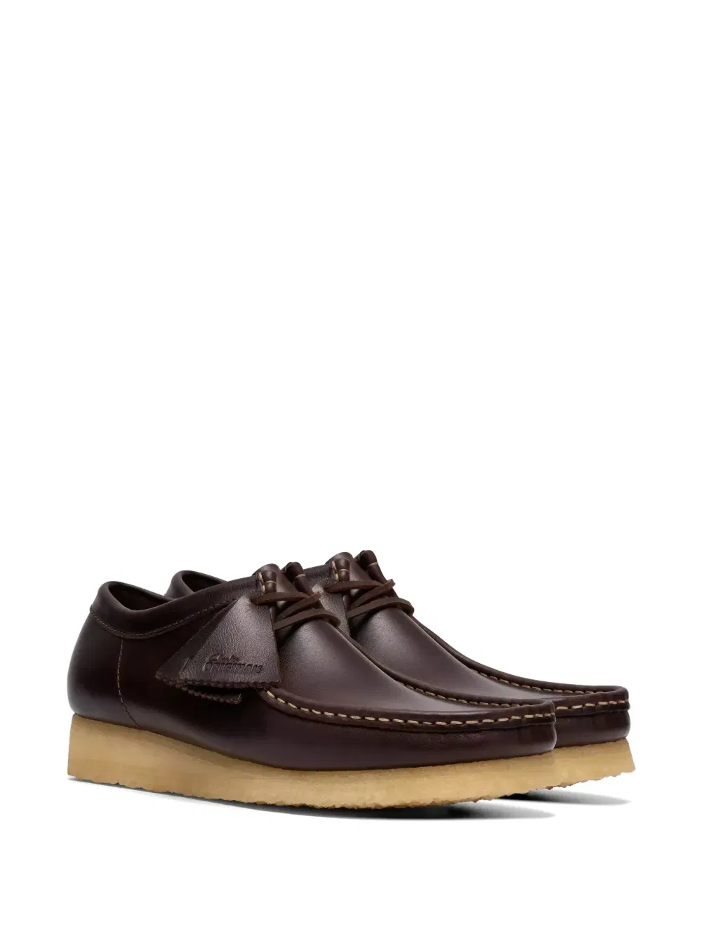 Кожаные ботинки Wallabee на шнуровке Clarks Originals, коричневый — фото 2