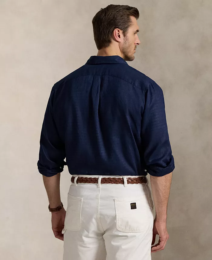 Мужская рубашка из льна Big & Tall Polo Ralph Lauren, синий — фото 2
