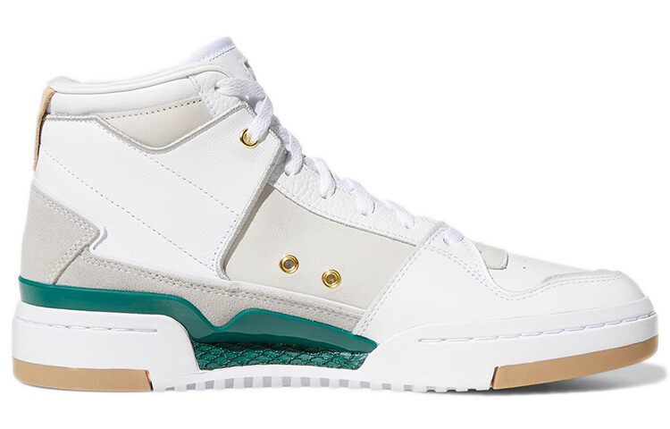 Кроссовки Adidas Originals Forum Luxe Mid White Collegiate Green Gum — фото 2