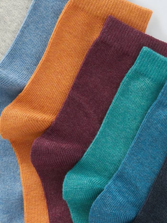 Детские однотонные носки гольфы John Lewis, Pack of 7, Blue/Multi — фото 2