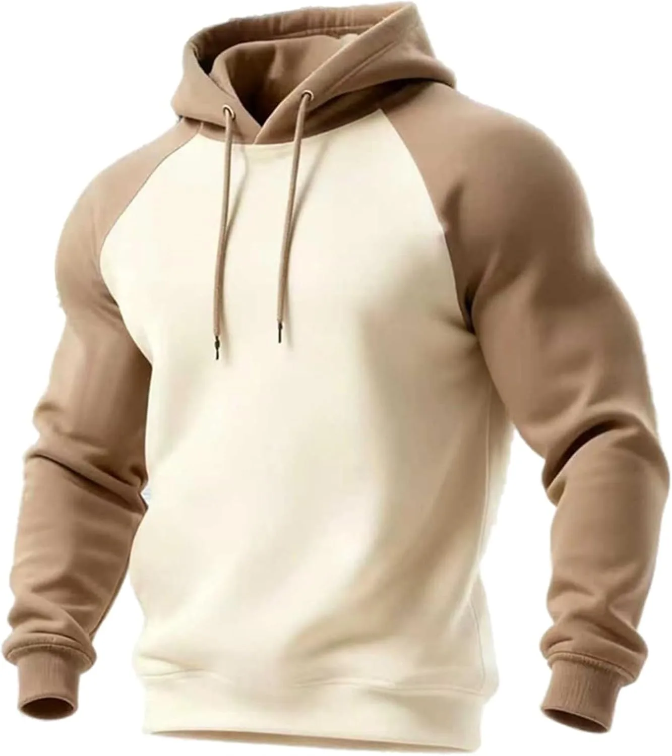 

Мужской худи с капюшоном на молнии, флисовый, с длинным рукавом, цветной блок