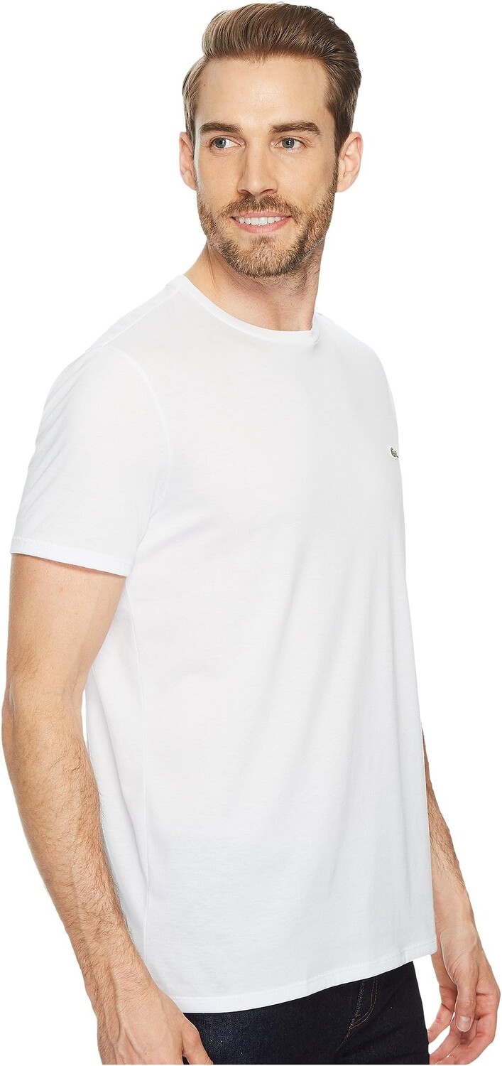 Футболка Pima с круглым вырезом с короткими рукавами Lacoste, белый — фото 4