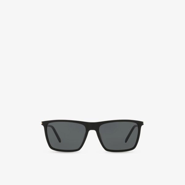 

SL 668 прямоугольные ацетатные солнцезащитные очки Saint Laurent, черный