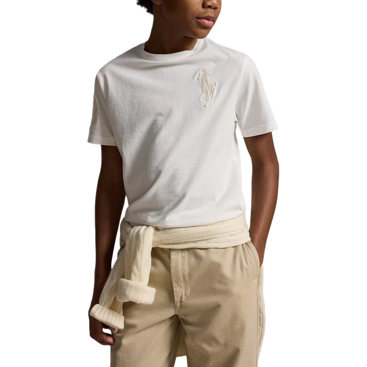 Футболка Big Pony, washed white, подростковая Polo Ralph Lauren — фото 4