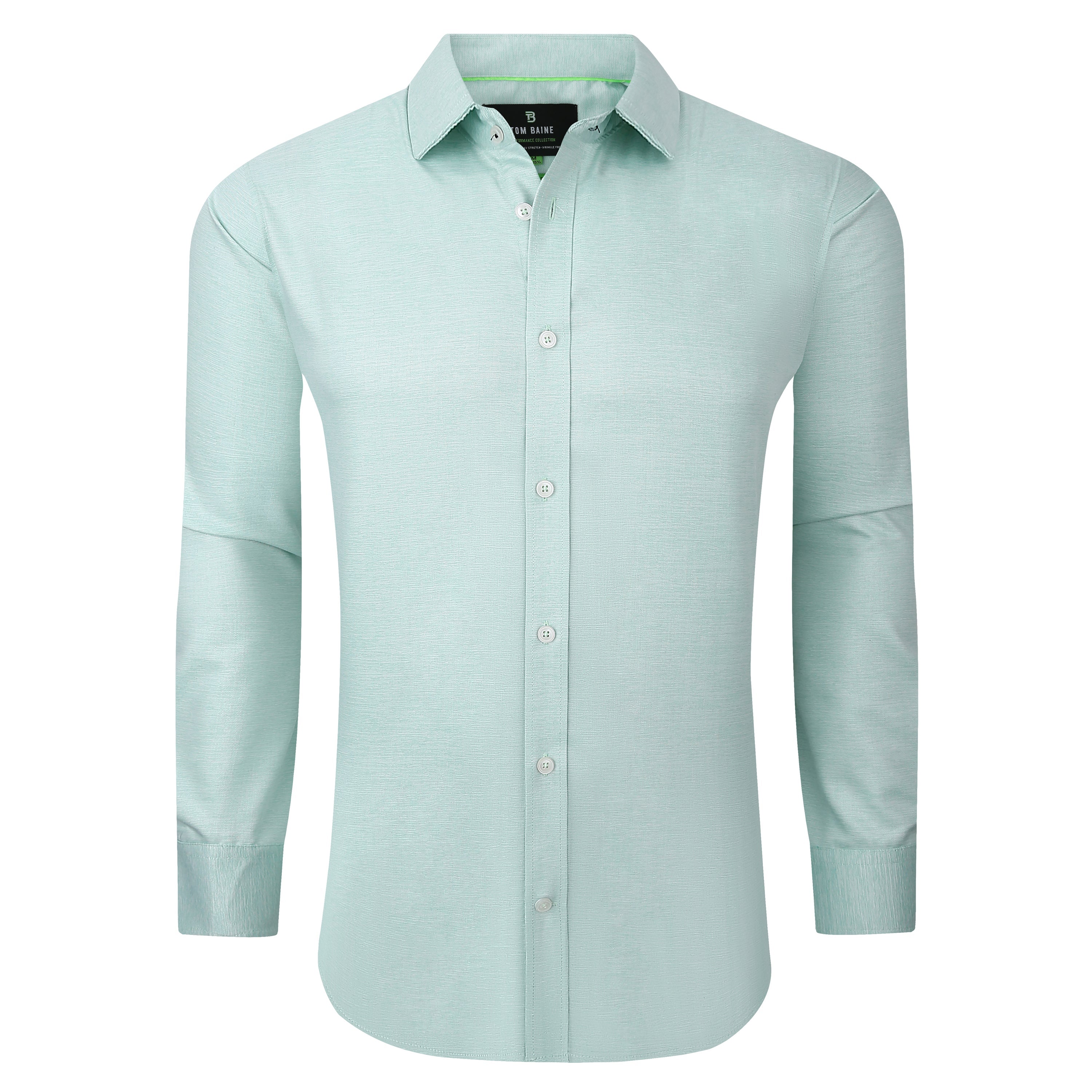

Tom Baine Solid Linen Feel Мужская рубашка с длинным рукавом, зеленый