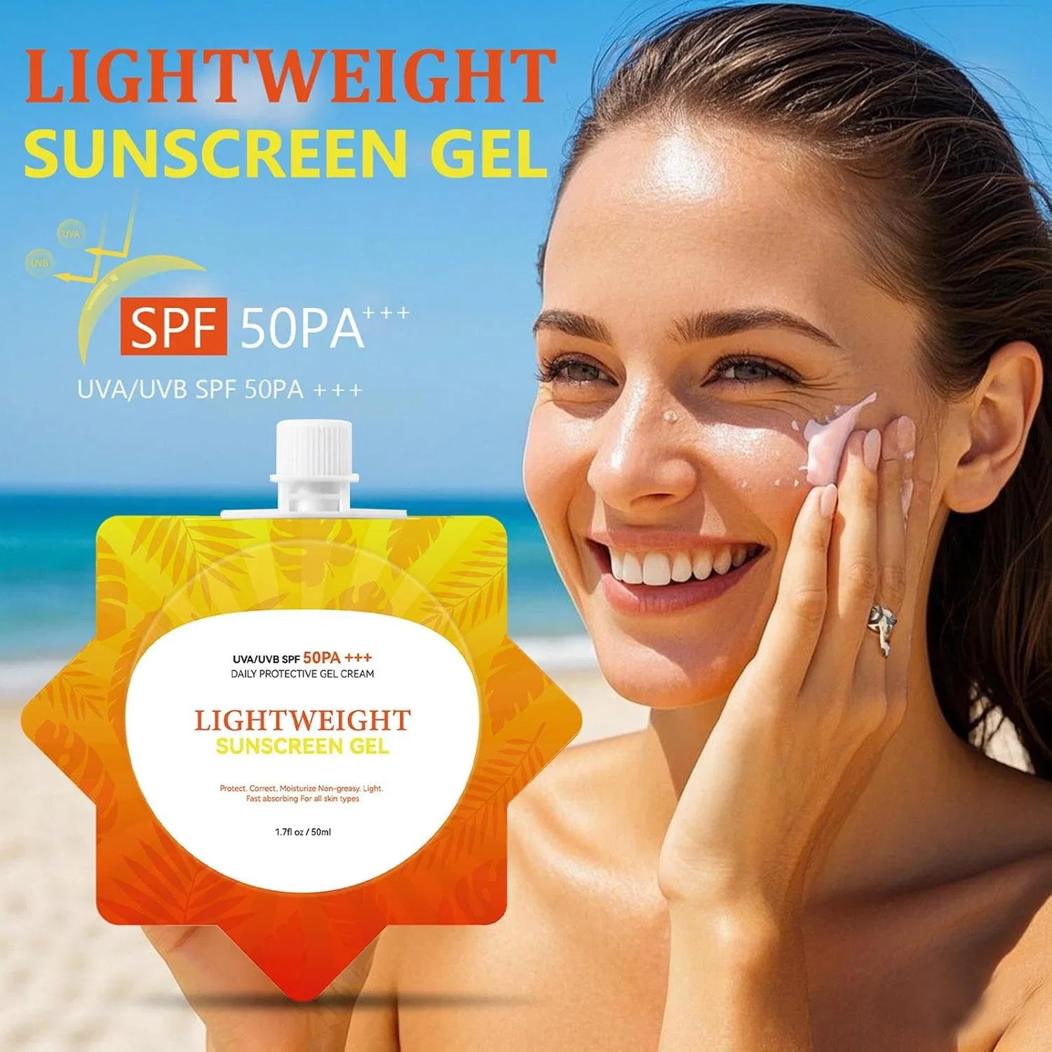 Солнцезащитный гель SPF 50+ от пота Mimoqk — фото 3