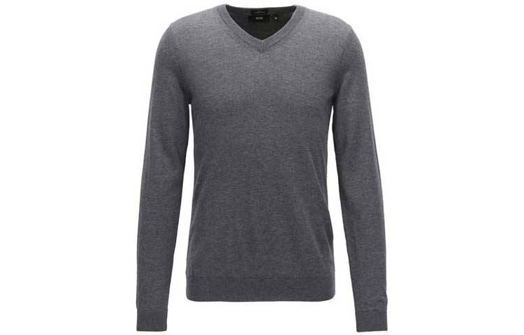 

Трикотажный свитер мужской HUGO BOSS, серый