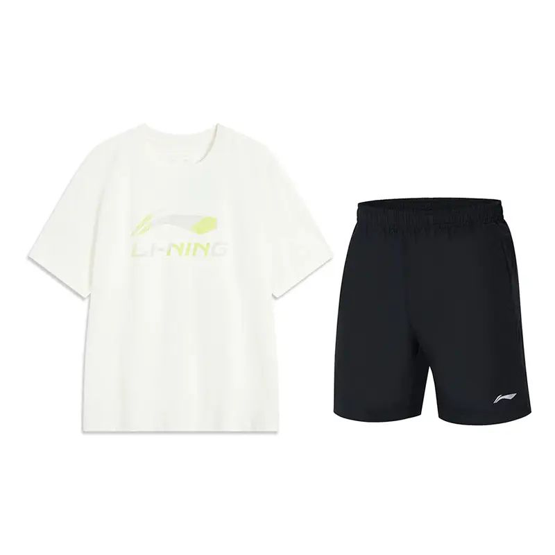 

Li Ning Casual Sportswear Unisex Li-Ning, set (белый short-sleeved shirt+черный shorts)