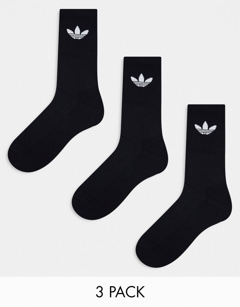 

Adidas Originals — комплект из 3 пар черных носков с трилистником и амортизацией