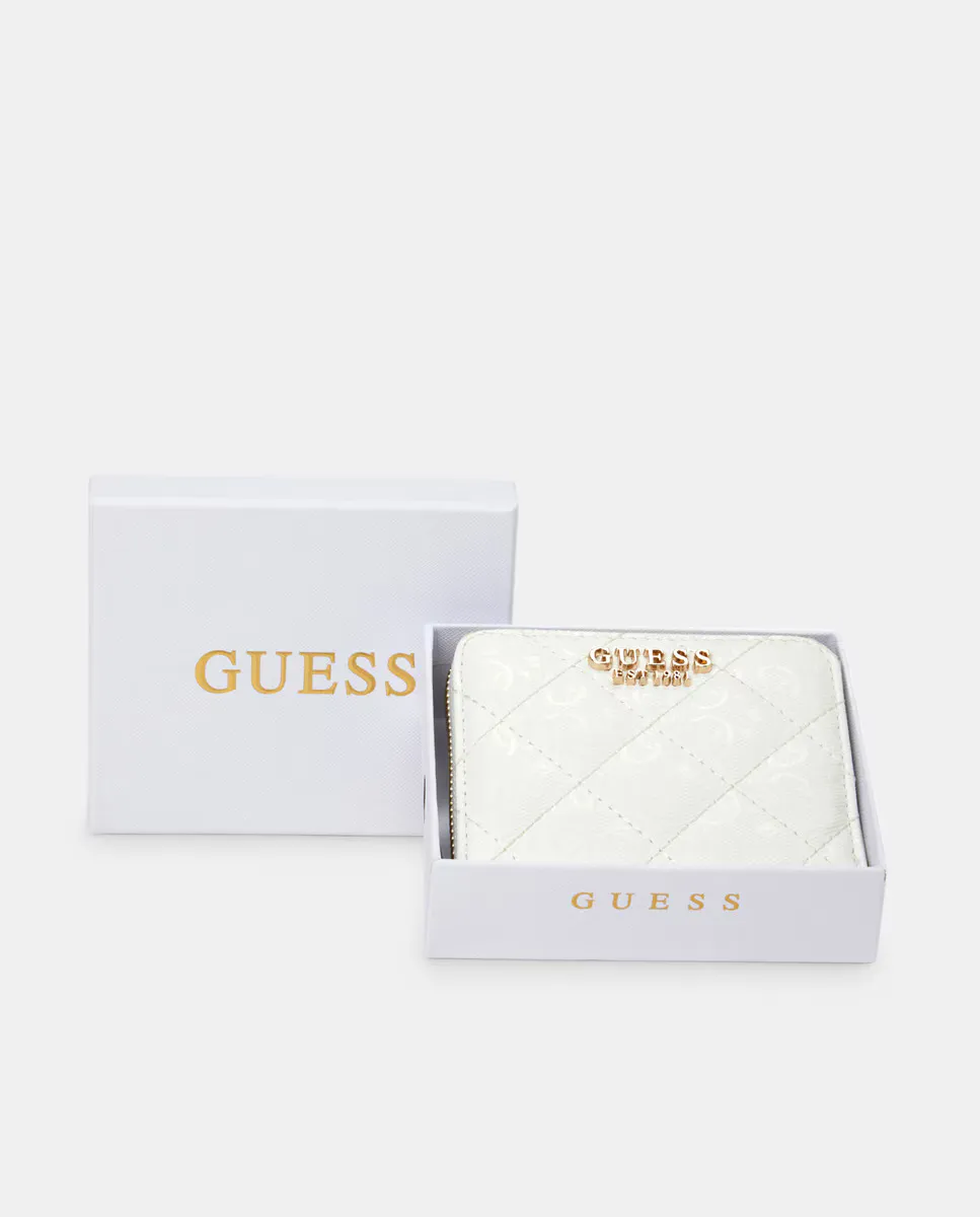 

Маленький женский кошелек для монет на молнии Guess, белый