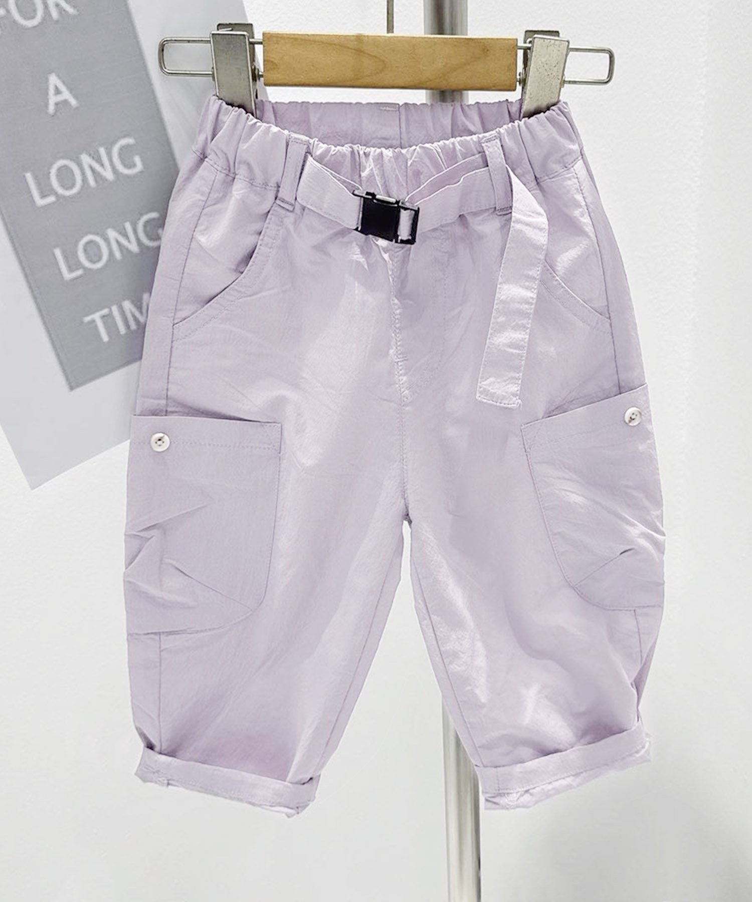 Брюки-карго с поясом Aimoha Kids, Light purple