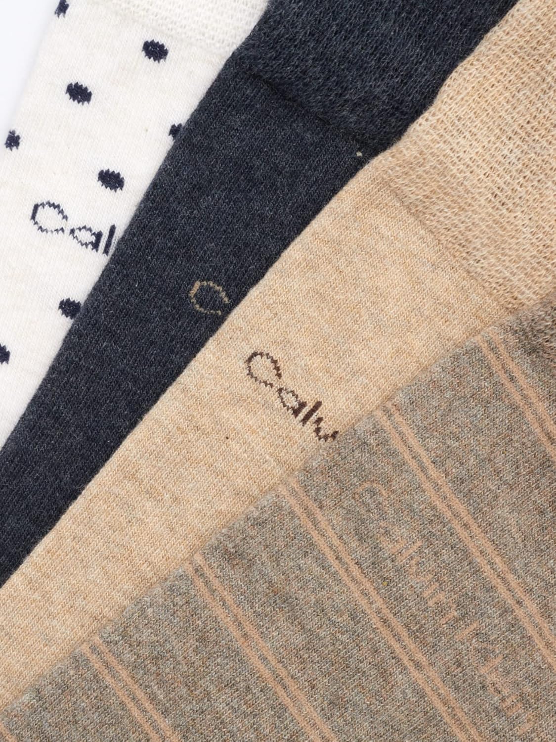 Мужские носки Calvin Klein под повседневную одежду - 8 пар мягких рабочих носков из хлопковой смеси для мужчин, для повседневного делового и официального ношения, Tan Stripe — фото 4