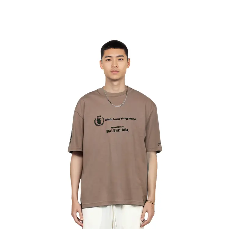 Футболка мужская Balenciaga X WFP мужская хаки , хаки — фото 3