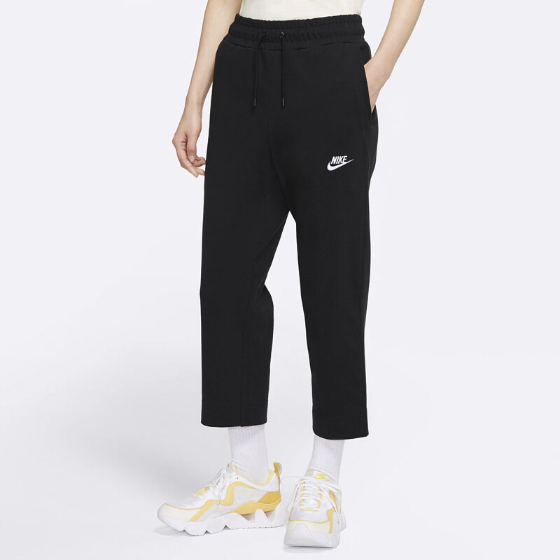 Женские укороченные брюки широкого кроя черного цвета Nike — фото 4