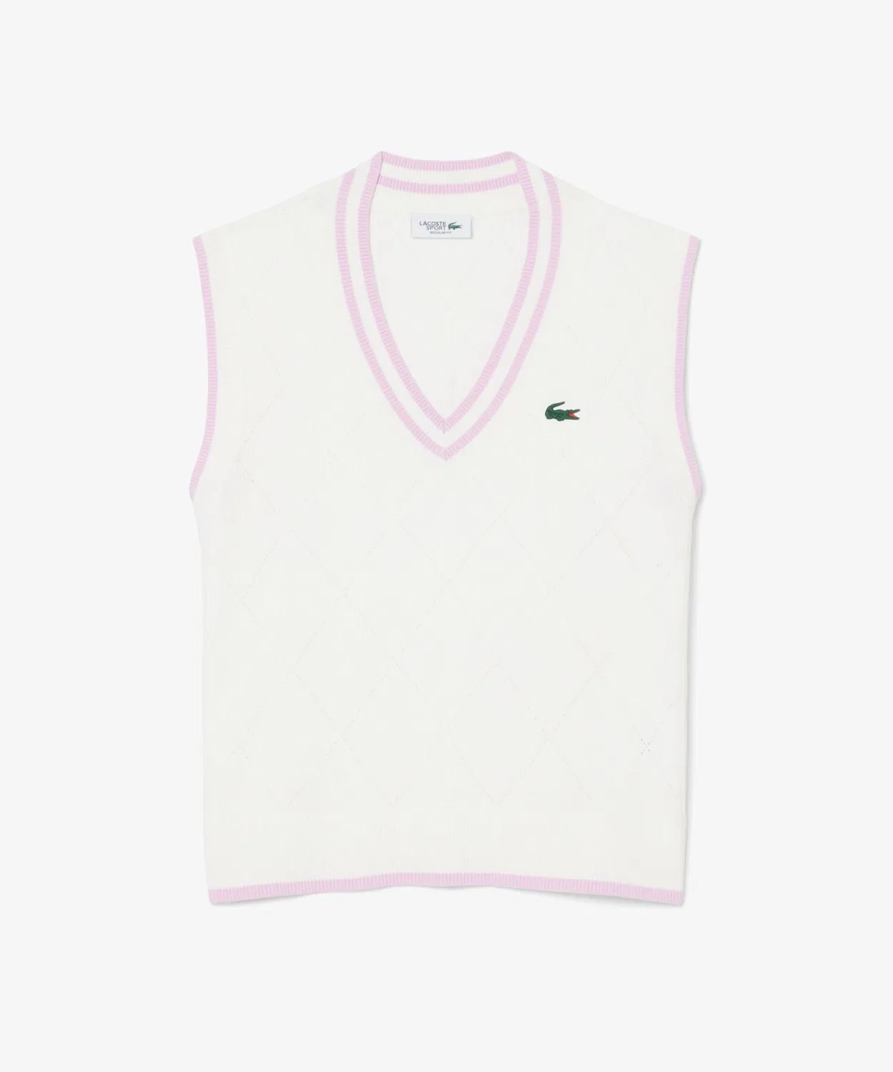 Жилет Lacoste с бриллиантовым мотивом, белый — фото 3