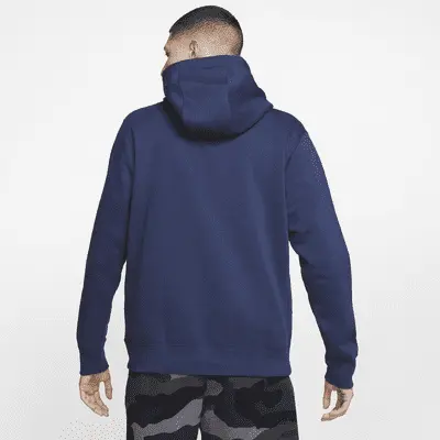 Худи Nike Sportswear Club Fleece Pullover Hoodie, цвет Midnight Navy/Midnight Navy/White — фото 3