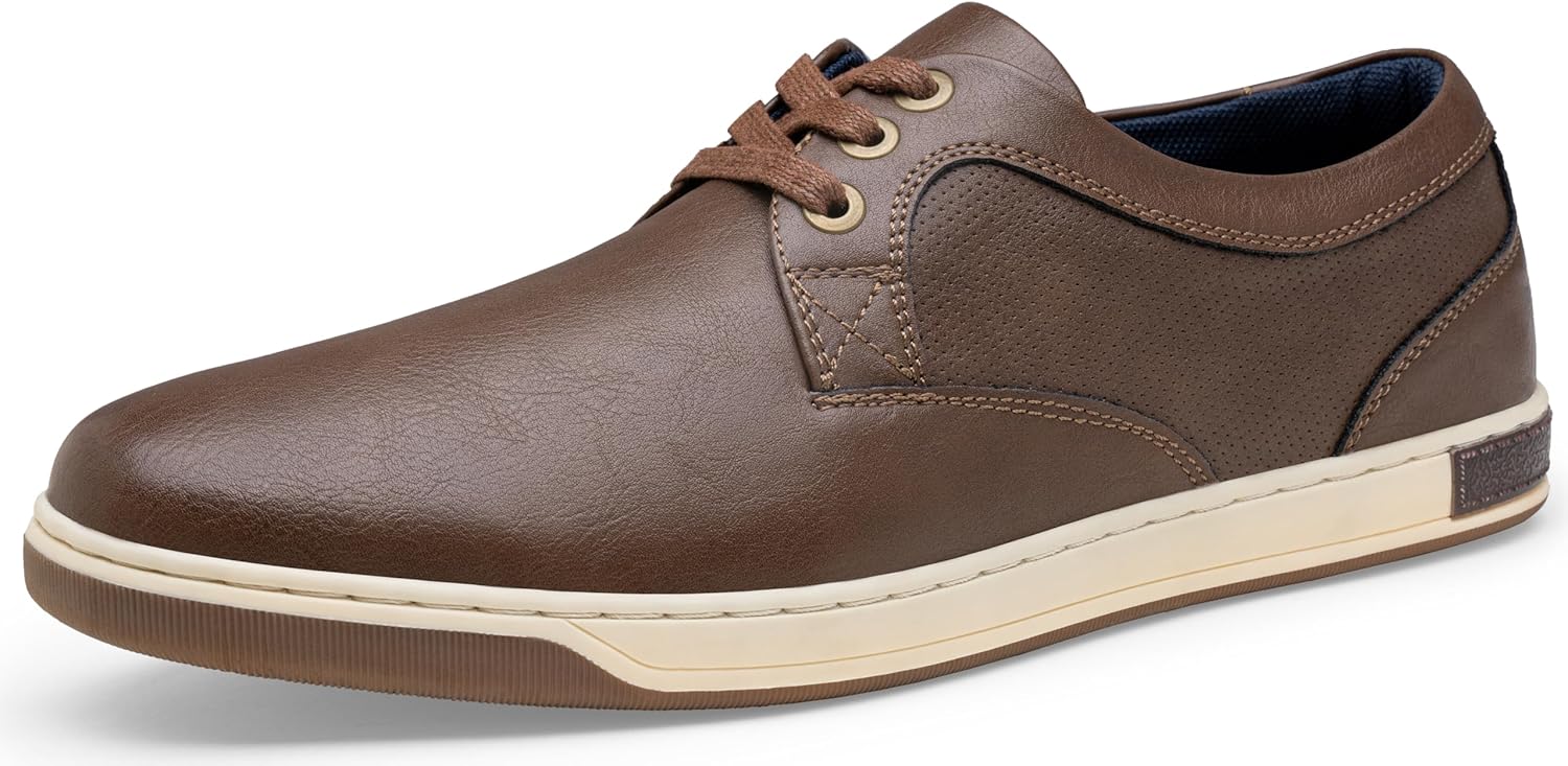 

Мужские модные кроссовки Jousen Классические ретро повседневные туфли для мужчин Дышащие деловые кроссовки, темно-коричневый