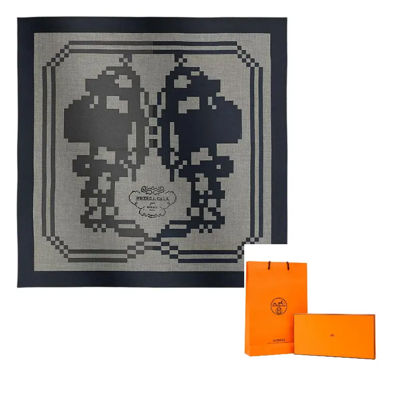 

HERMES Кашемировый вязаный шарф мужской смешанный серый, Mixed Gray