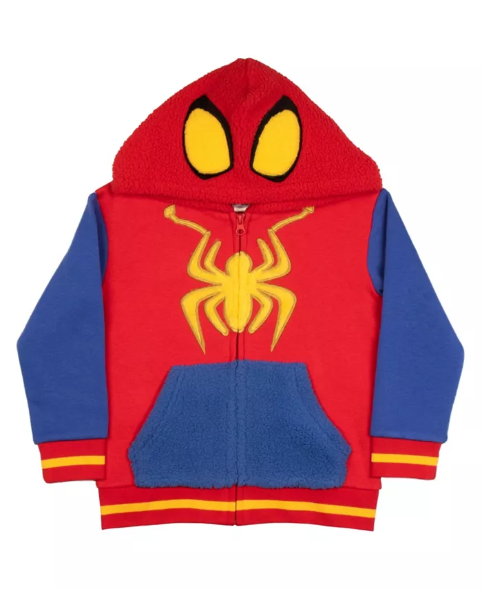 

Мальчиковая толстовка с капюшоном Marvel Spidey And His Amazing с длинными рукавами на молнии Spider-Man, синий