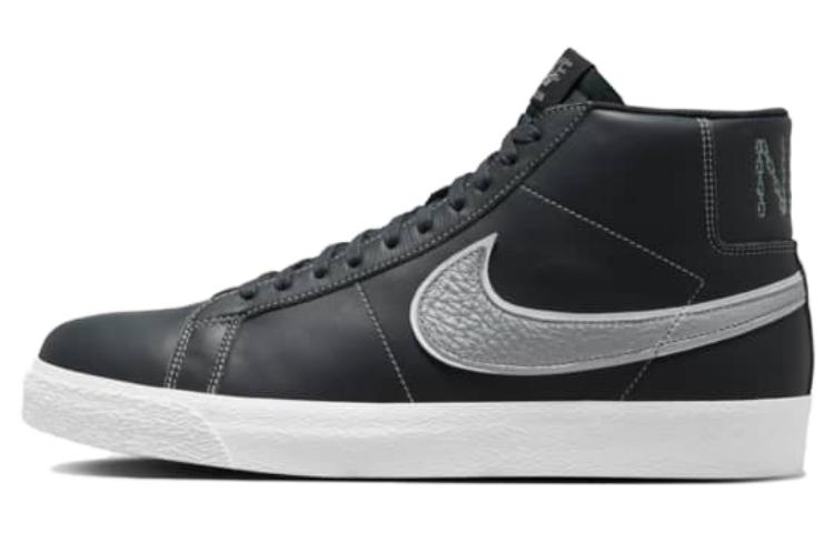 

Nike SB Zoom Blazer Mid Mason Silva Темный обсидиан серебристый металлик