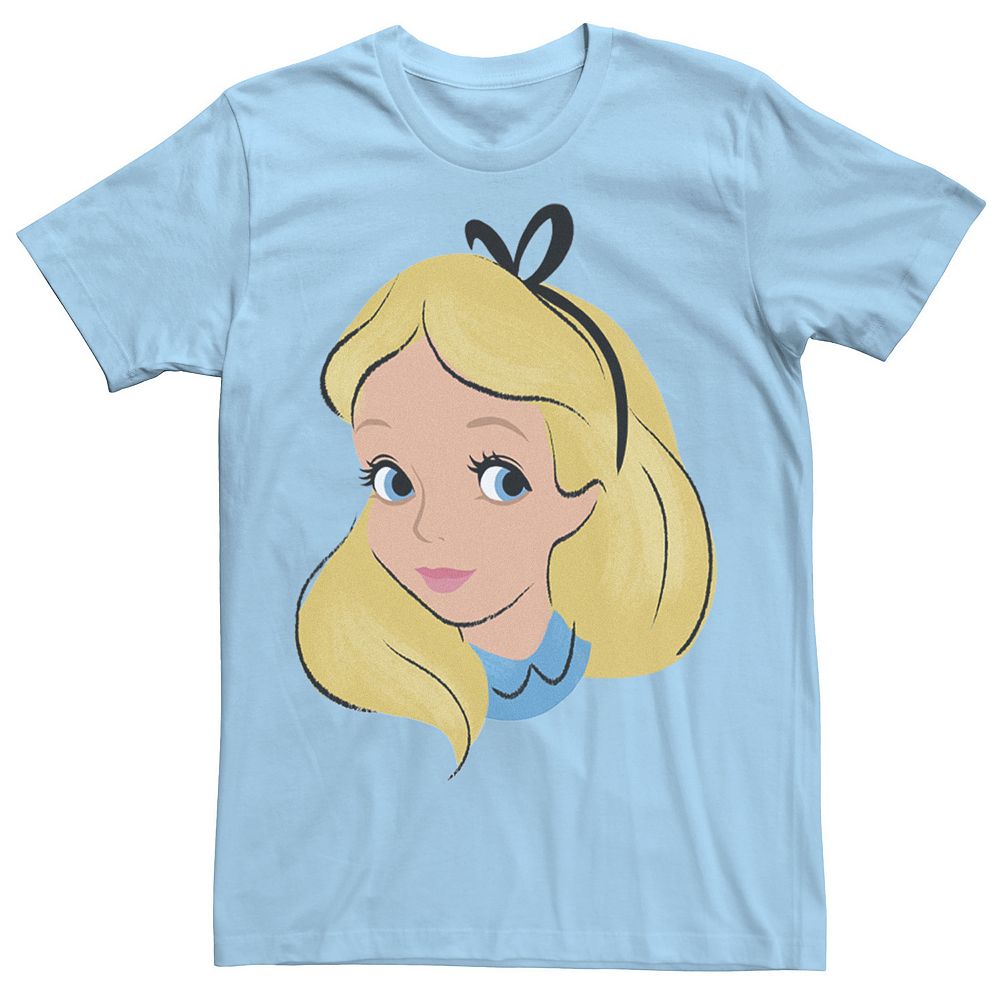 

Мужская футболка Disney's Alice In Wonderland Alice с большим лицом Licensed Character, цвет Light Blue