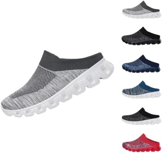 

Мужские мюли Hhhchpm слипоны без задника, дышащие с открытой пяткой, повседневные тапочки, серый