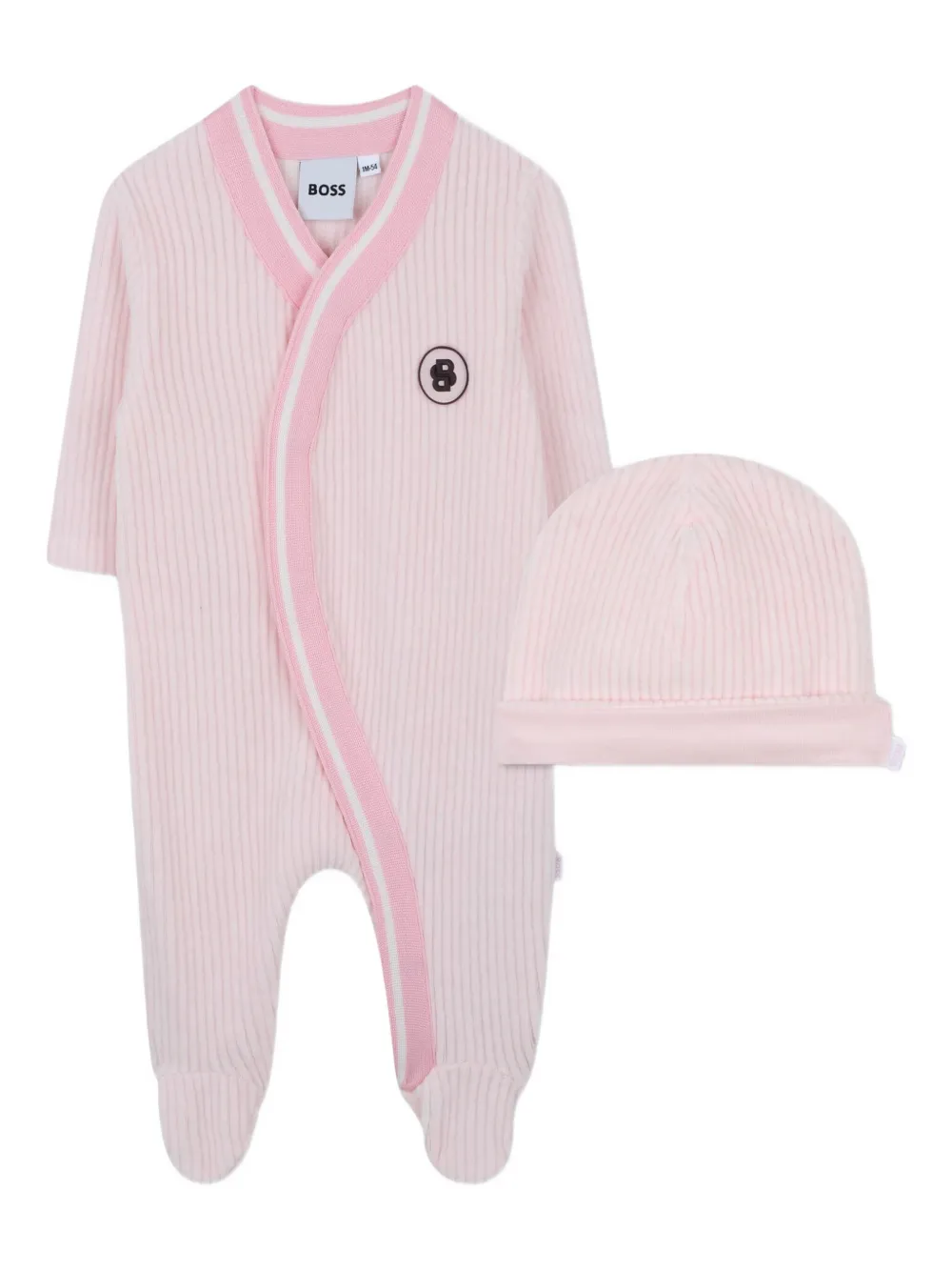 

Комплект для новорожденного в рубчик BOSS Kidswear, розовый