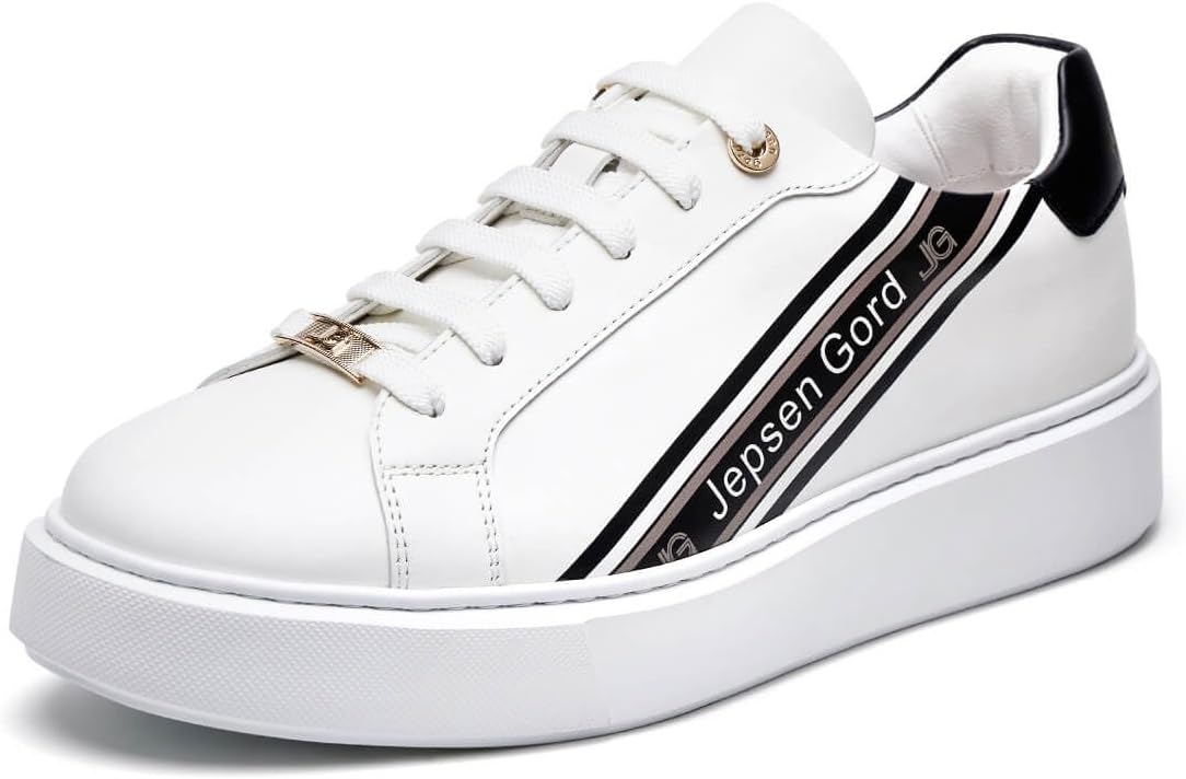 

Мужские повседневные кроссовки Jepsen Gord из натуральной итальянской коровьей кожи для бизнеса и прогулок, легкие, модные с подошвой XL Extralight, белый