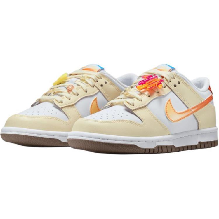 Детские скейтерские кроссовки dunk anti slip wear resistant low top beige Nike, бежевый — фото 4