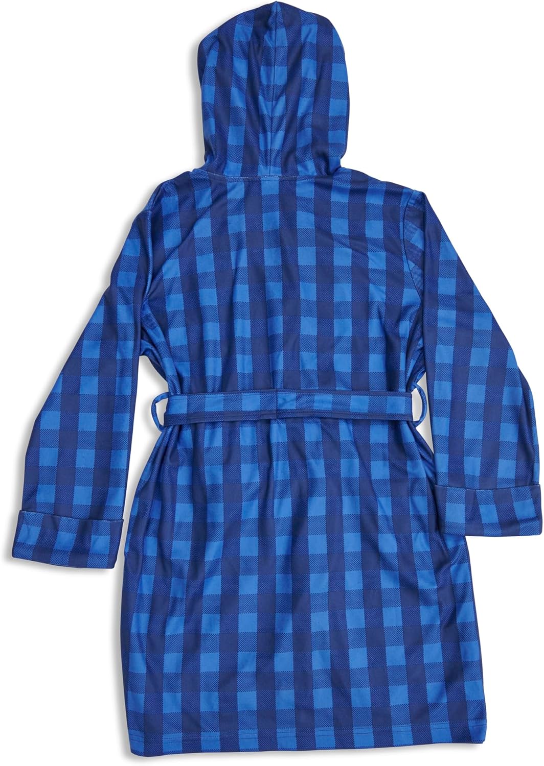 Уютный халат Calvin Klein Boys с капюшоном и манжетами на рукавах, Blue Plaid — фото 3