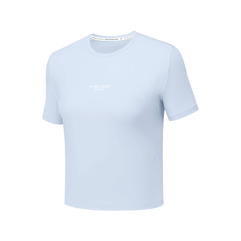 

Skechers Футболка GODRI SS25 Regular женская Xenon Blue/0356, Синий, Skechers Футболка GODRI SS25 Regular женская Xenon Blue/0356