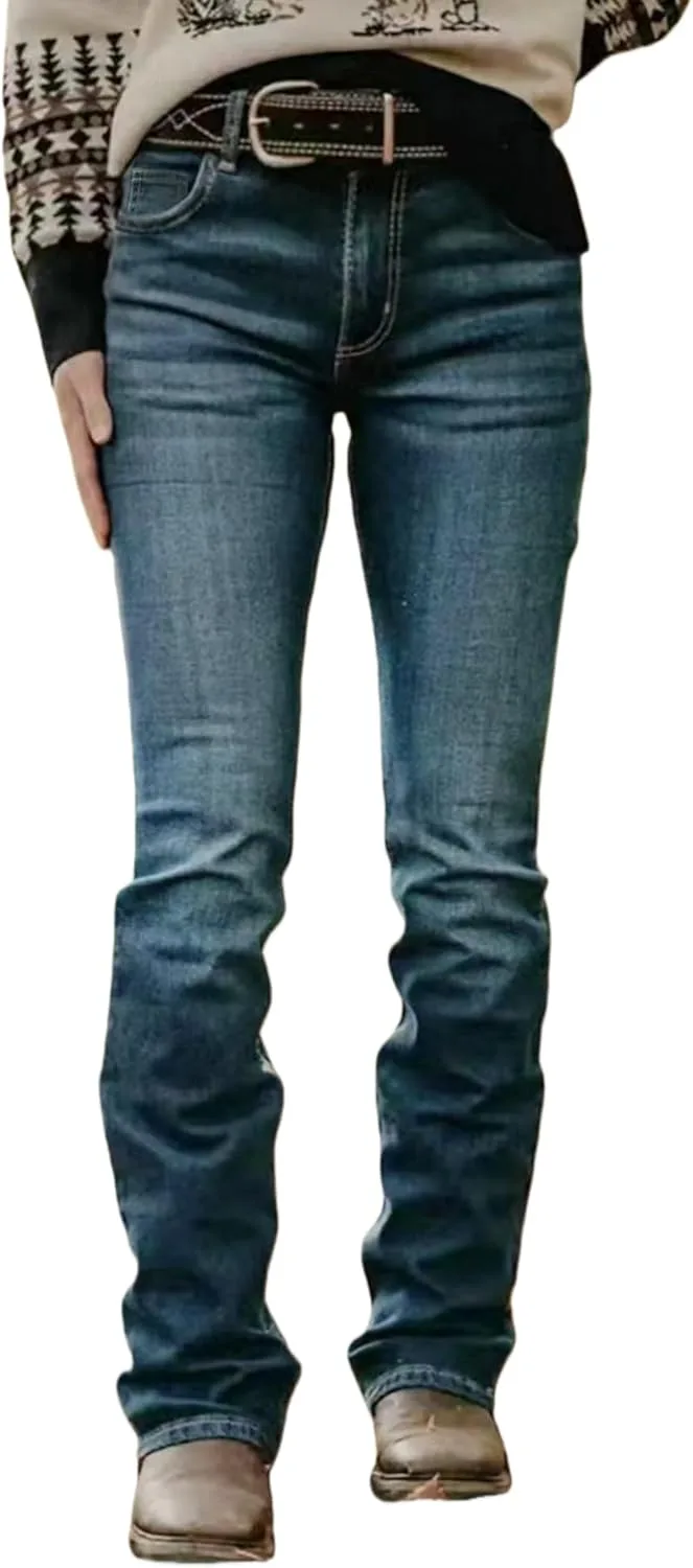 

Женские джинсы с высокой талией и расклешенным низом, винтажный деним TimeGofate