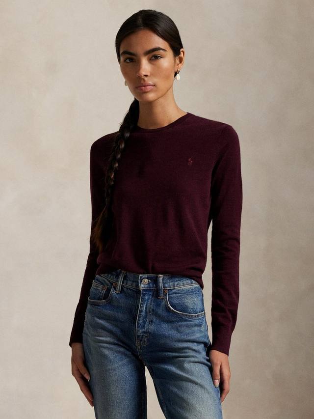 

Пуловер из чистой шерсти с воротником-поло Ralph Lauren, Burgundy