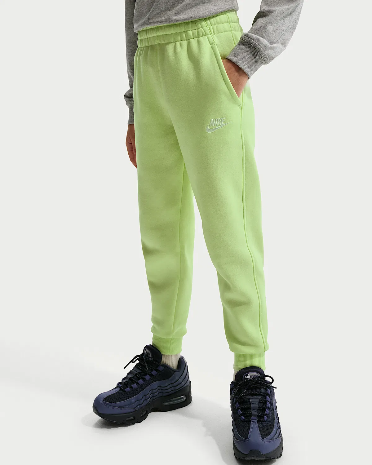 Джоггеры Nike Sportswear Club Fleece для старших детей, Light Liquid Lime/White — фото 2