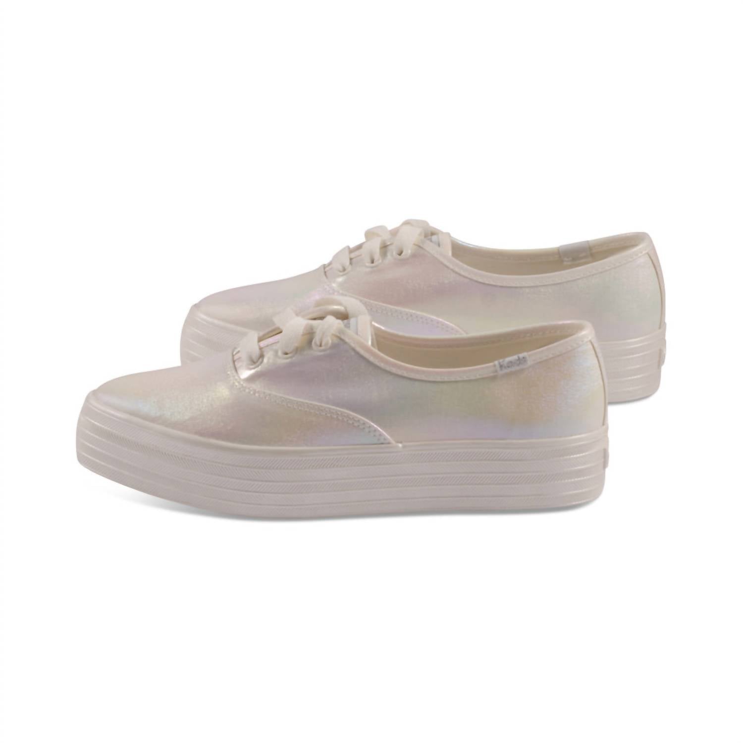 Женские кроссовки Point Pearlized Lace Up Sneaker белого цвета Keds — фото 2