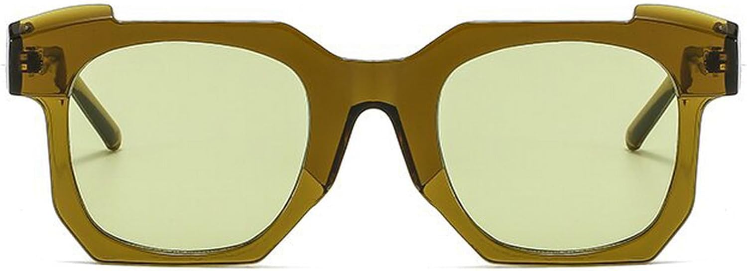 

Популярные квадратные солнцезащитные очки для женщин и мужчин, оливково-зеленая оправа, очки-пилот в стиле ретро, ​​простые солнцезащитные очки с защитой от УФ-излучения UV400 mincl, Olive Green