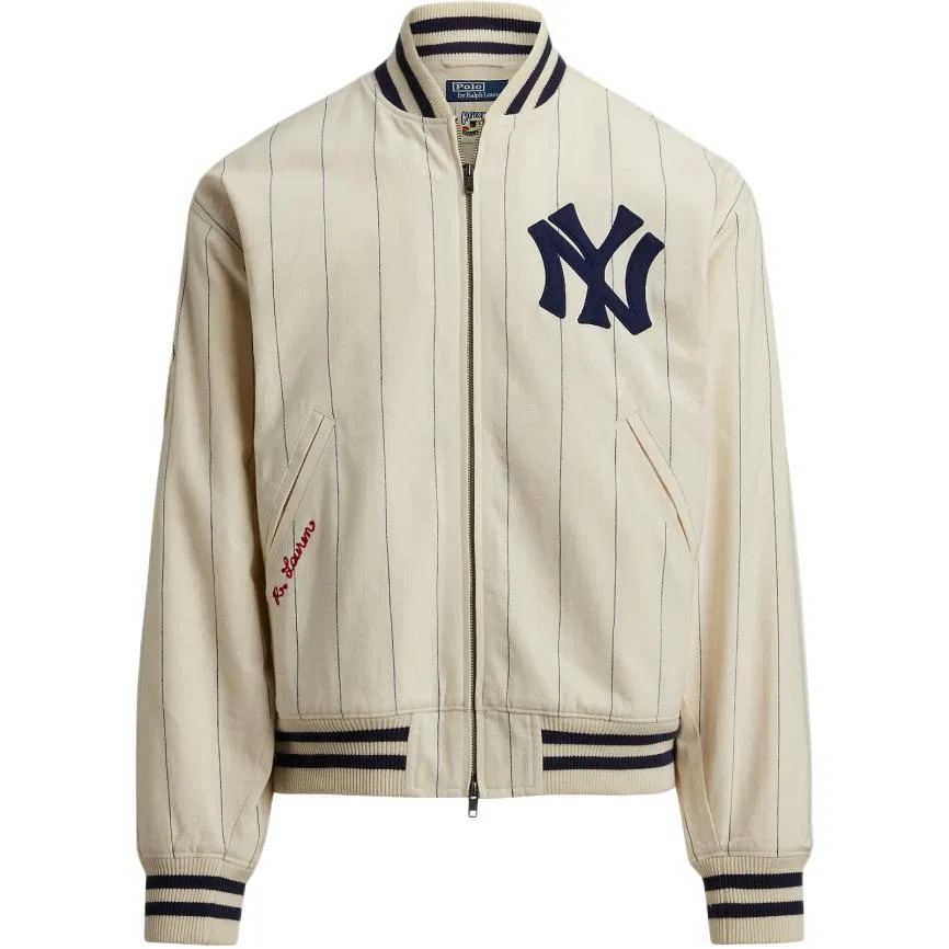 Бейсбольная куртка Polo Ralph Lauren x MLB Yankees кремовая