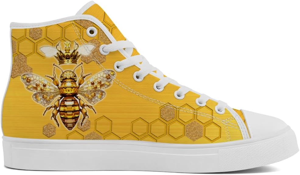Кеды Chebing Bee высокие на шнуровке из холщовой ткани, повседневная обувь для мужчин и женщин, желтый — фото 4